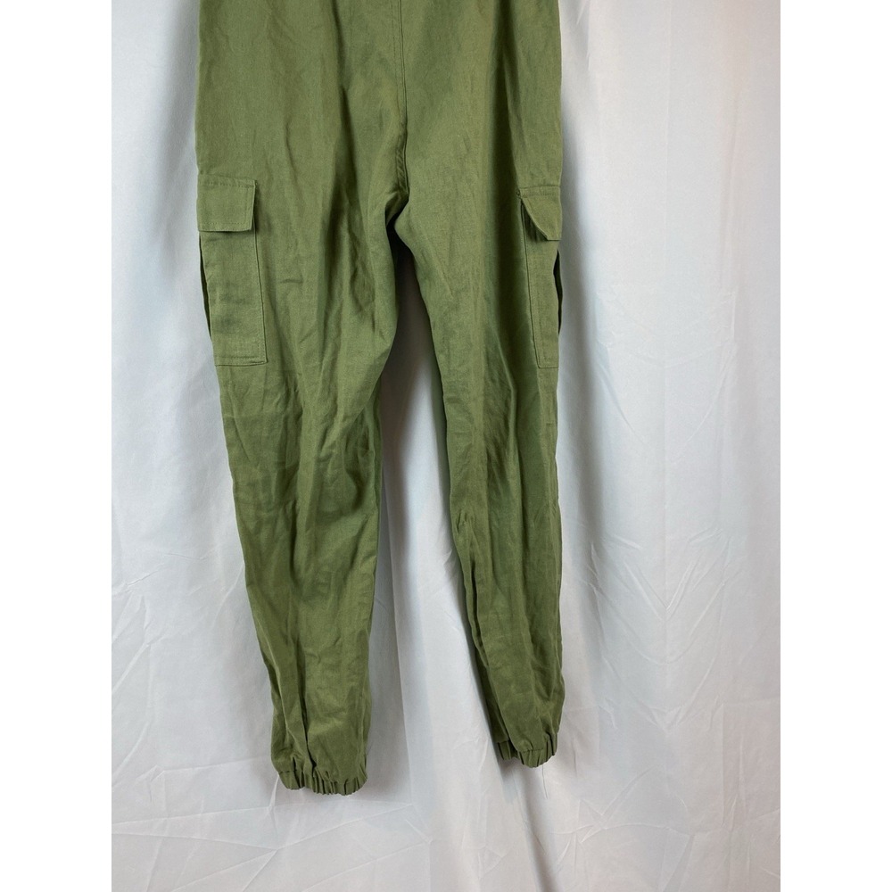 New On The Go Linen Blend Olive Green Joggers Women's Size Small - Picture 7 of 7